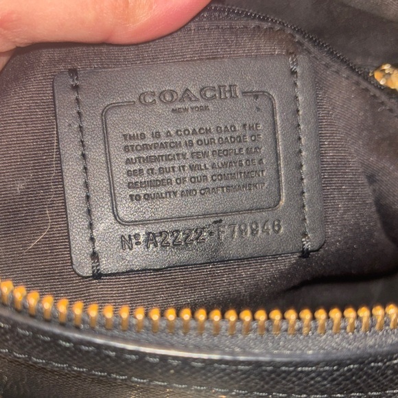 Coach Black Satchel with Gold Accents - Picture 7 of 8